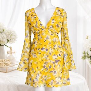 Ieena for Mac Duggal 70207 yellow multicolor dress in Size 10